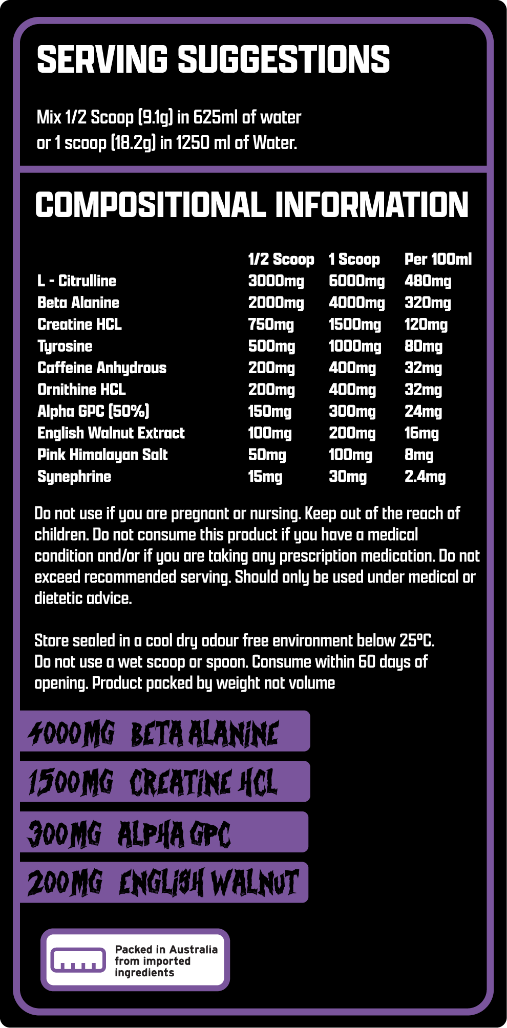 MAD SCIENCE PRE WORKOUT -BLACKCURRANT