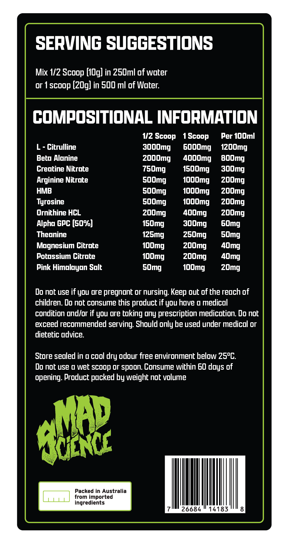 MAD PUMPS STIM-FREE PRE - PINE LIME