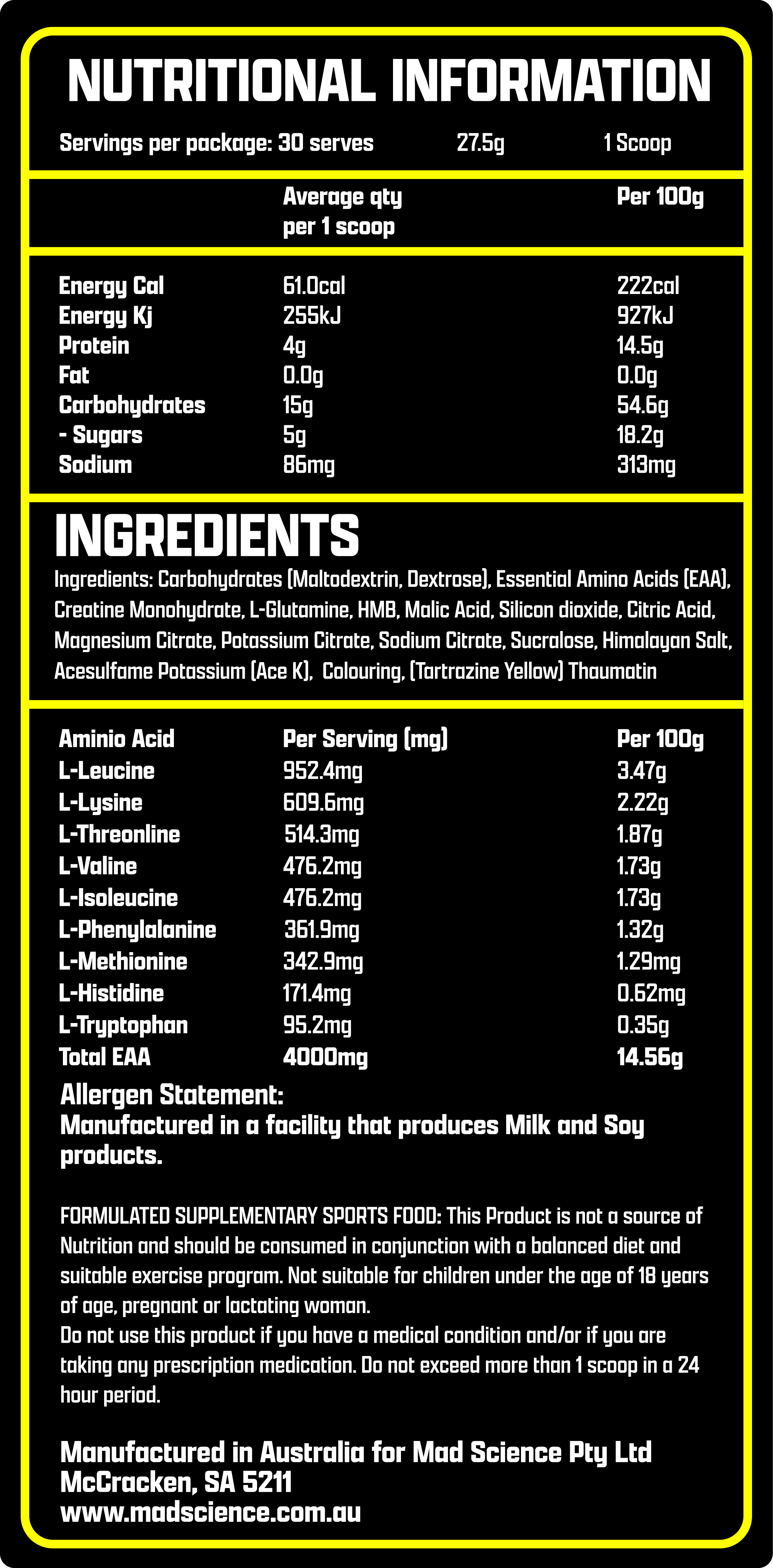 Mad Recovery - Lemon Squash