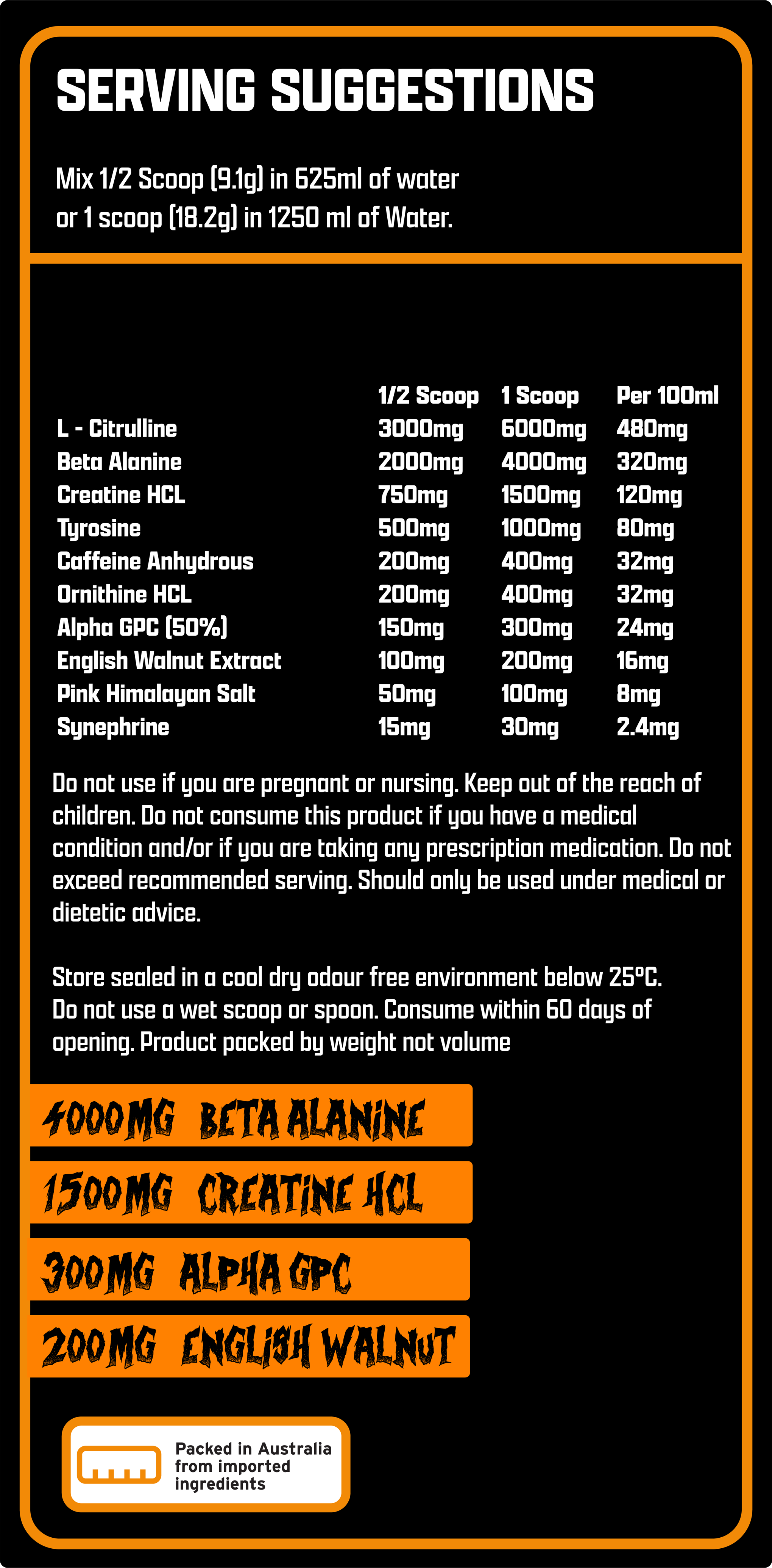 MAD SCIENCE PRE WORKOUT - TANGERINE