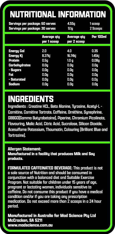 MAD CUTS PERFORMANCE BURNER - SOUR GREEN APPLE