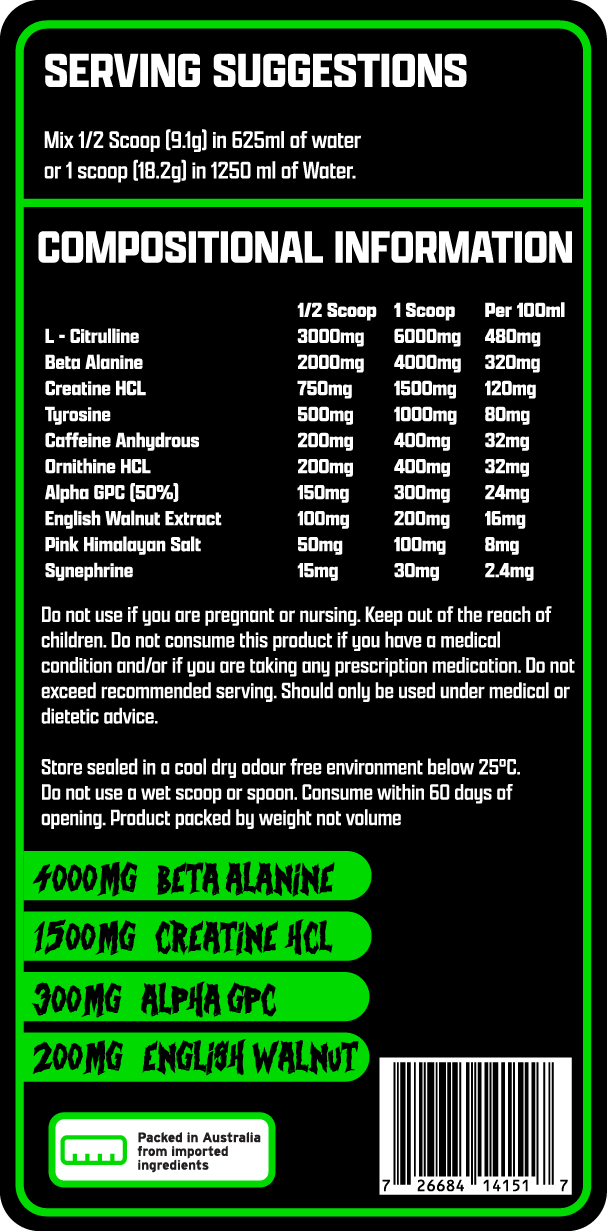 MAD SCIENCE PRE WORKOUT - ATOMIC RED APPLE