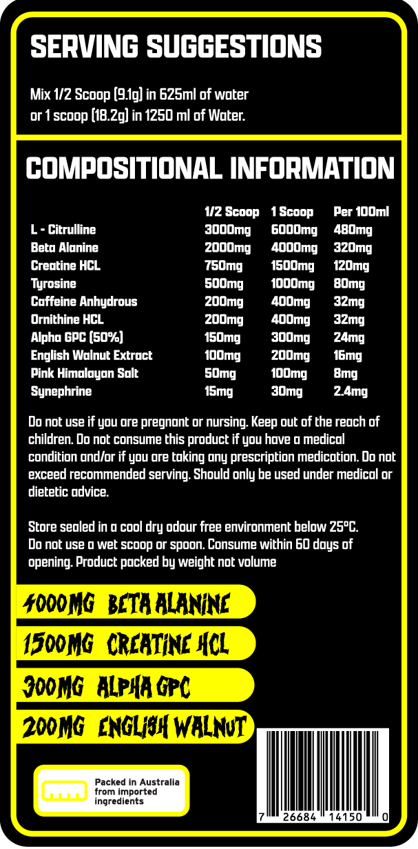 MAD SCIENCE PRE WORKOUT - MANGO MADNESS