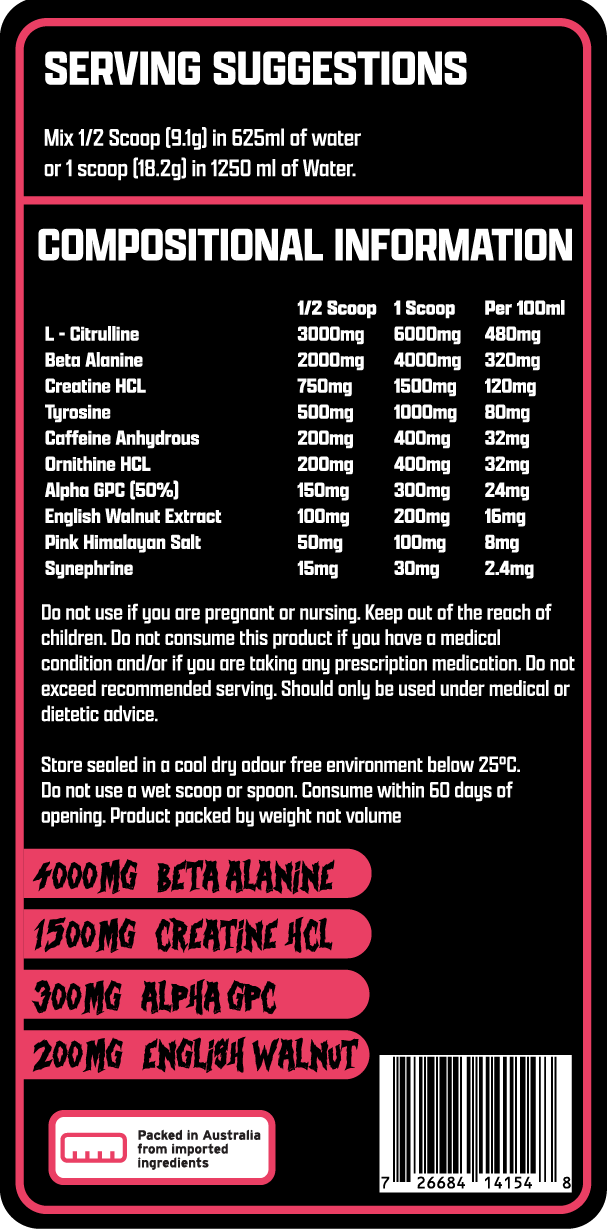 MAD SCIENCE PRE WORKOUT - RAZZBERY