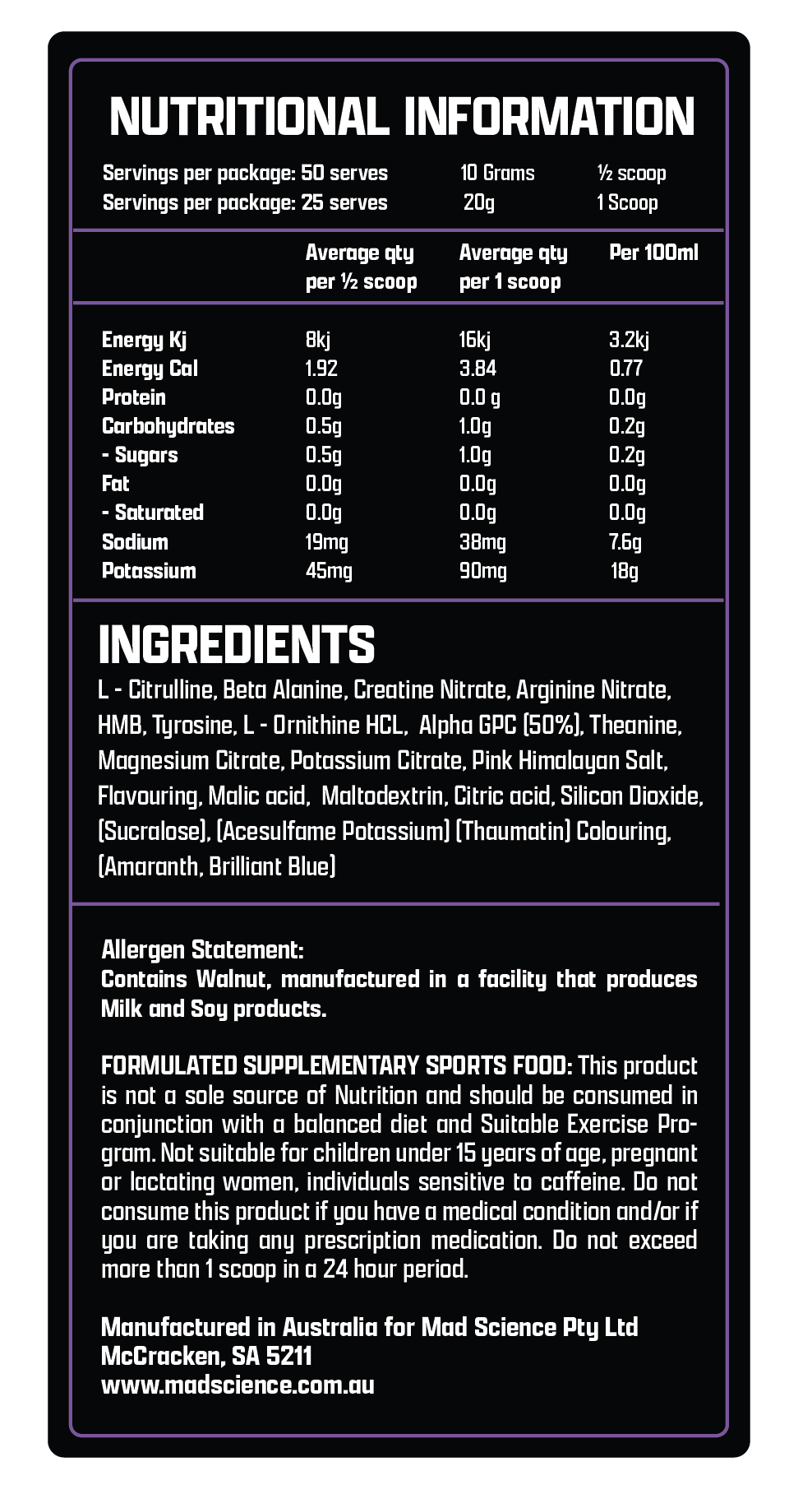 MAD PUMPS STIM-FREE PRE - BLACKCURRANT
