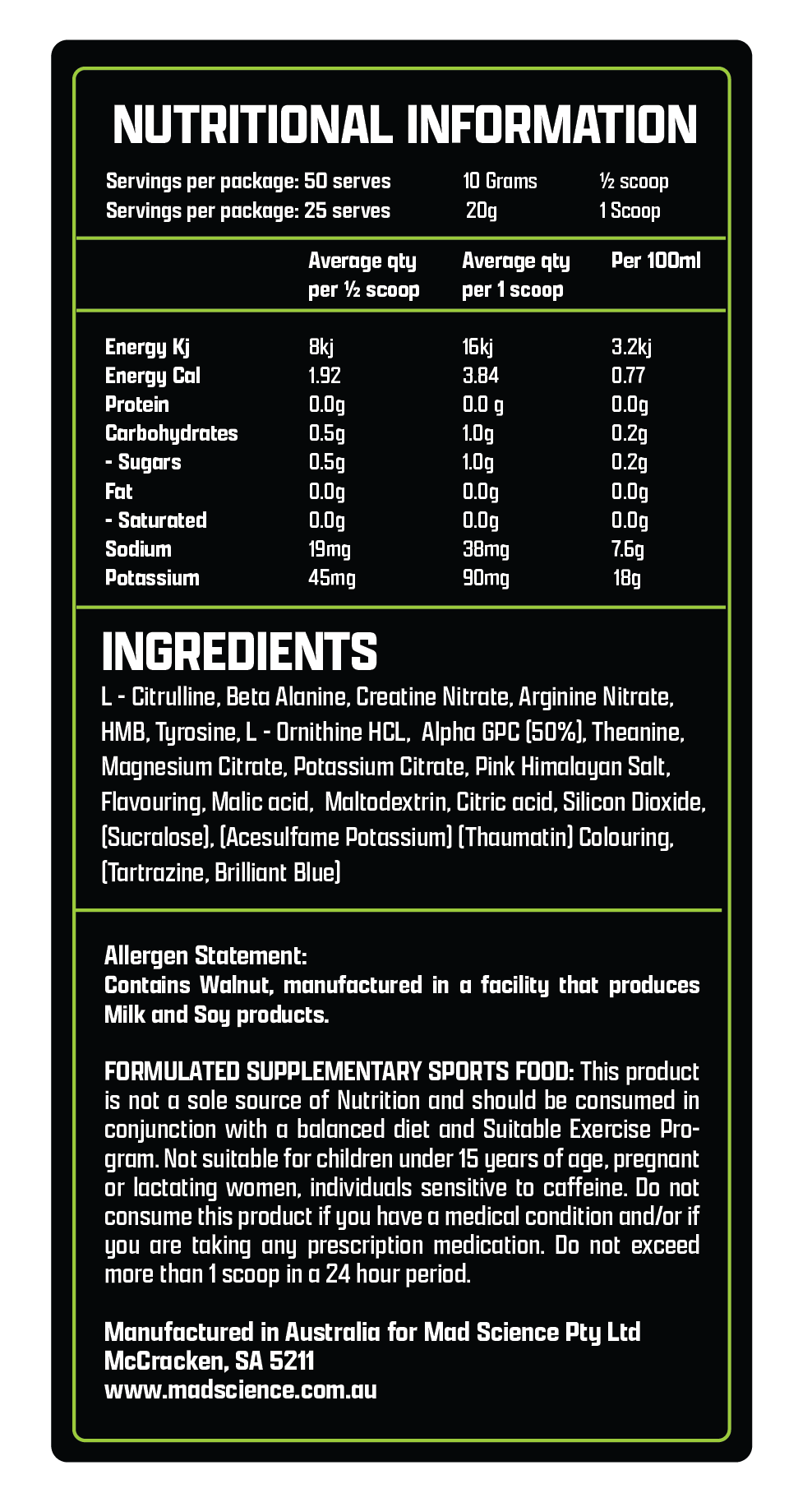 MAD PUMPS STIM-FREE PRE - PINE LIME